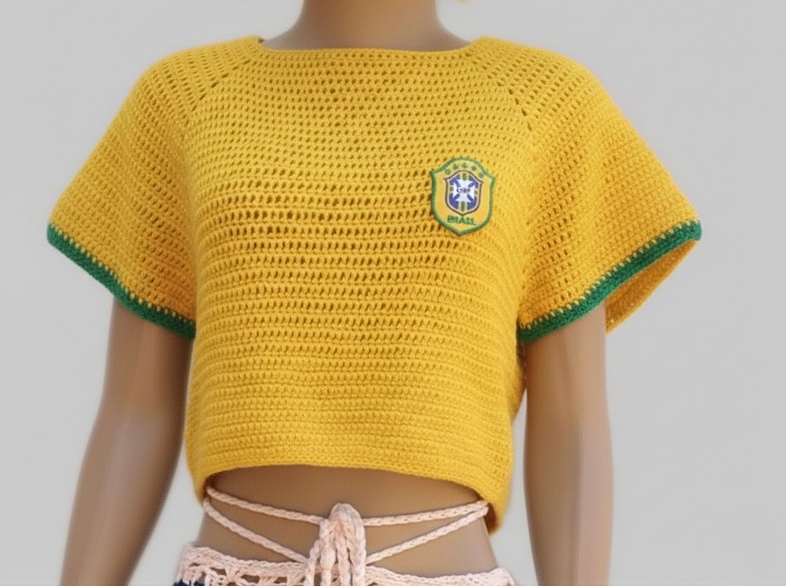 Cropped em Crochet Hexa - Imagem 3