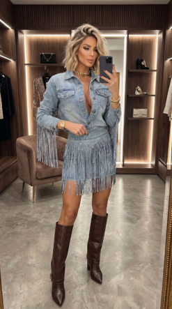 Jaqueta Jeans Country