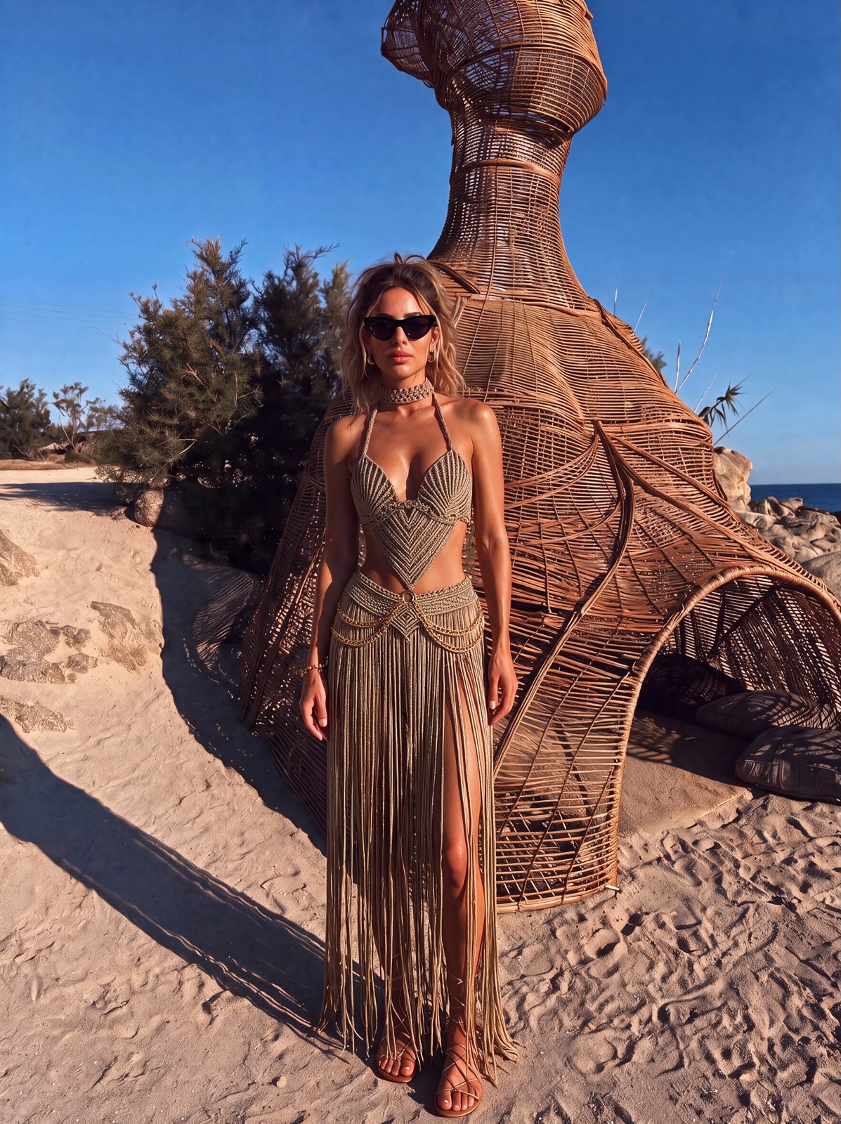 Conjunto em Macrame Mykonos