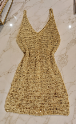 Alternative view of Vestido em Crochet Gold